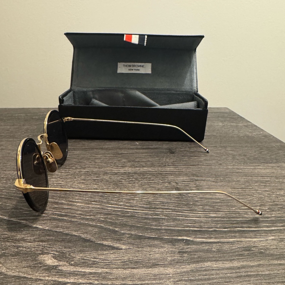 Thom Browne Acetate and Titanium Round Sunglasses